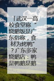武汉一高校食堂称“烧鹅饭是广东俗称，食材为烤鸭”？广东多家烧鹅店：鸭是鸭鹅是鹅
