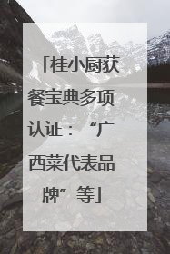 桂小厨获餐宝典多项认证：“广西菜代表品牌”等