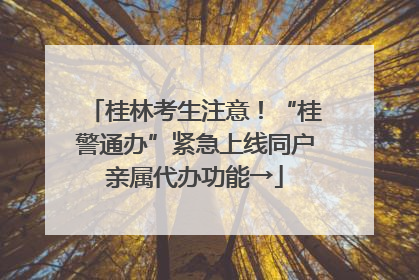 桂林考生注意！“桂警通办”紧急上线同户亲属代办功能→
