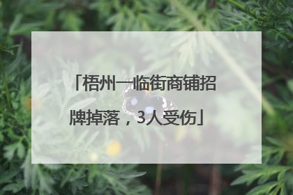 梧州一临街商铺招牌掉落，3人受伤