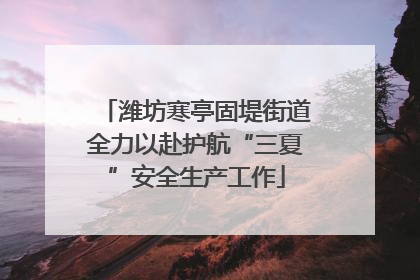 潍坊寒亭固堤街道全力以赴护航“三夏”安全生产工作