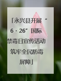 永兴县开展“6・26”国际禁毒日宣传活动 筑牢全民防毒屏障
