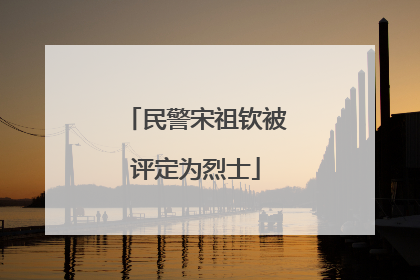 民警宋祖钦被评定为烈士