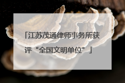 江苏茂通律师事务所获评“全国文明单位”
