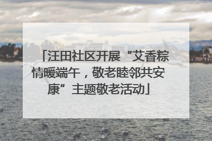 汪田社区开展“艾香粽情暖端午，敬老睦邻共安康”主题敬老活动