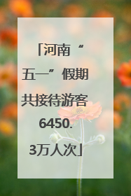 河南“ 五一”假期共接待游客6450.3万人次