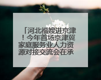 河北福嫂进京津！今年首场京津冀家庭服务业人力资源对接交流会在承德举办