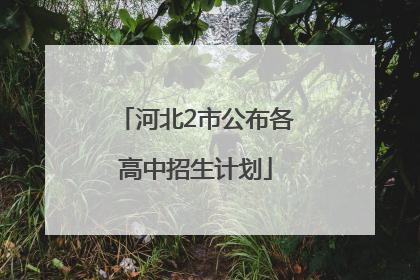河北2市公布各高中招生计划