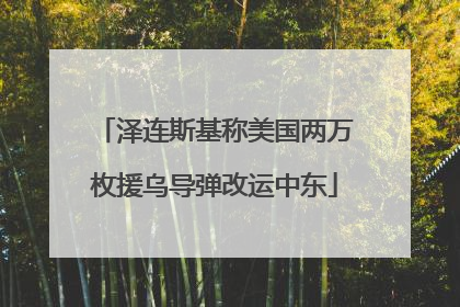 泽连斯基称美国两万枚援乌导弹改运中东