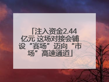 注入资金2.44亿元 这场对接会铺设“赛场”迈向“市场”高速通道