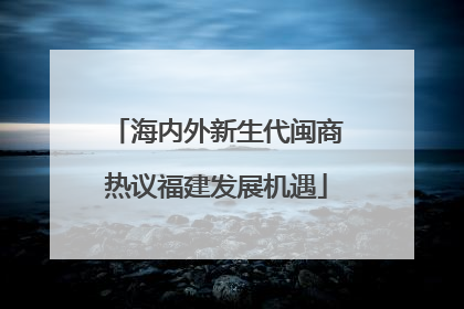 海内外新生代闽商热议福建发展机遇