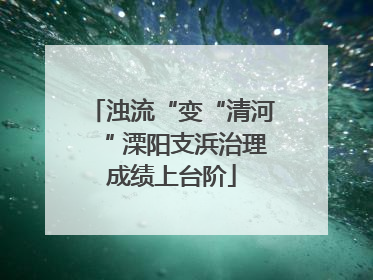 浊流“变“清河“ 溧阳支浜治理成绩上台阶