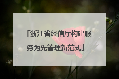 浙江省经信厅构建服务为先管理新范式