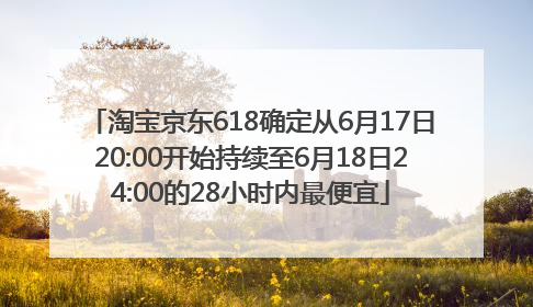 淘宝京东618确定从6月17日20:00开始持续至6月18日24:00的28小时内最便宜