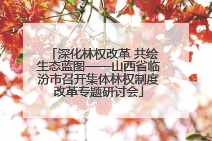 深化林权改革 共绘生态蓝图——山西省临汾市召开集体林权制度改革专题研讨会
