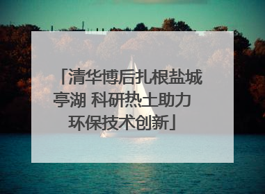 清华博后扎根盐城亭湖 科研热土助力环保技术创新