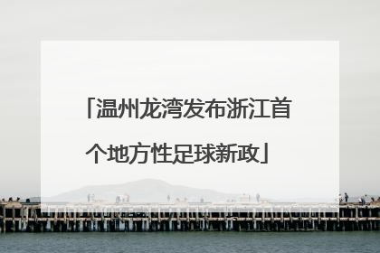 温州龙湾发布浙江首个地方性足球新政