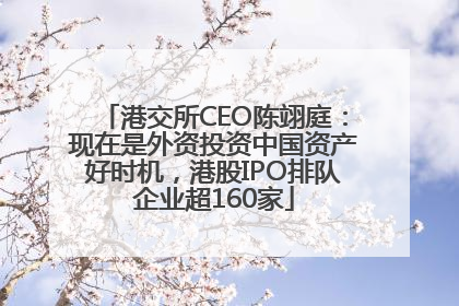 港交所CEO陈翊庭：现在是外资投资中国资产好时机，港股IPO排队企业超160家