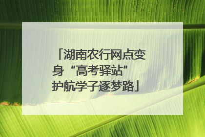 湖南农行网点变身“高考驿站” 护航学子逐梦路