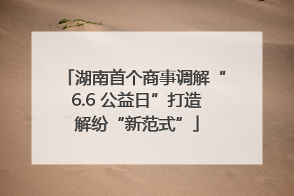 湖南首个商事调解“6.6 公益日”打造解纷“新范式”