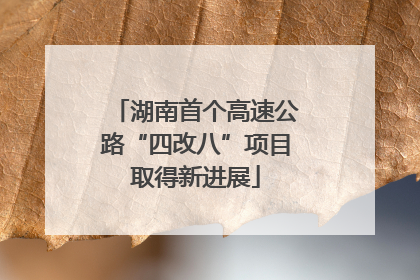 湖南首个高速公路“四改八”项目取得新进展