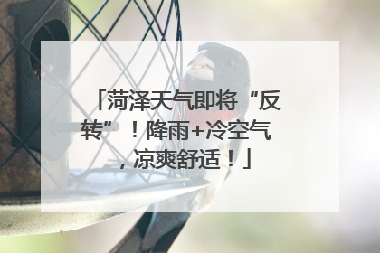菏泽天气即将“反转”！降雨+冷空气，凉爽舒适！