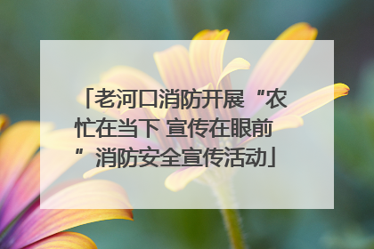 老河口消防开展“农忙在当下 宣传在眼前”消防安全宣传活动