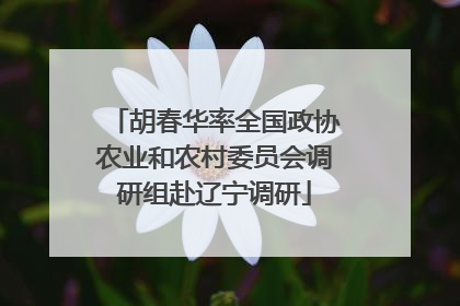 胡春华率全国政协农业和农村委员会调研组赴辽宁调研