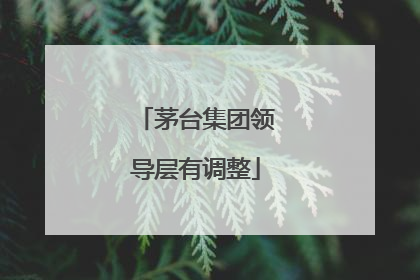 茅台集团领导层有调整