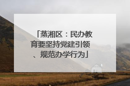 蒸湘区：民办教育要坚持党建引领、规范办学行为