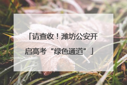 请查收！潍坊公安开启高考“绿色通道”