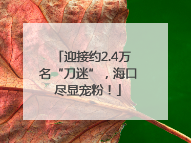 迎接约2.4万名“刀迷”，海口尽显宠粉！