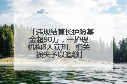违规结算长护险基金超90万，一护理机构8人获刑、相关损失予以追缴