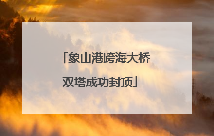 象山港跨海大桥双塔成功封顶