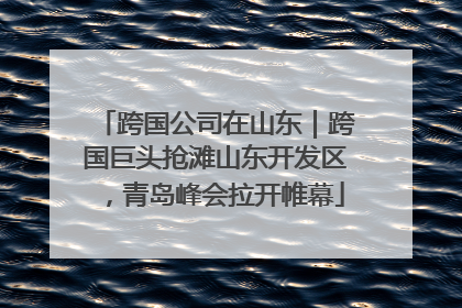 跨国公司在山东｜跨国巨头抢滩山东开发区，青岛峰会拉开帷幕