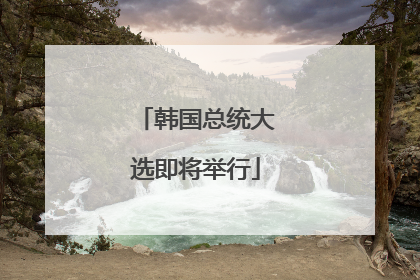 韩国总统大选即将举行