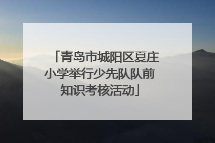 青岛市城阳区夏庄小学举行少先队队前知识考核活动