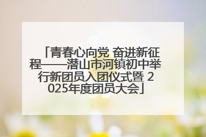 青春心向党 奋进新征程——潜山市河镇初中举行新团员入团仪式暨 2025年度团员大会