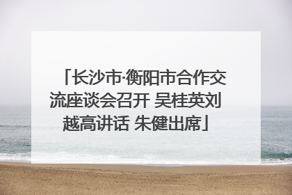 长沙市·衡阳市合作交流座谈会召开 吴桂英刘越高讲话 朱健出席