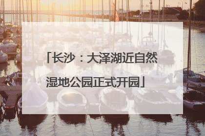 长沙：大泽湖近自然湿地公园正式开园