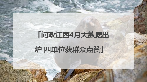 问政江西4月大数据出炉 四单位获群众点赞