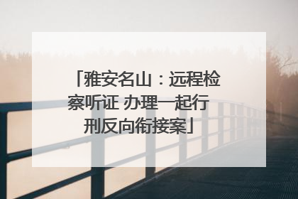 雅安名山：远程检察听证 办理一起行刑反向衔接案