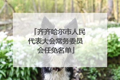 齐齐哈尔市人民代表大会常务委员会任免名单