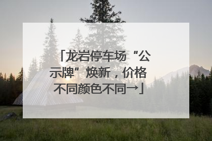 龙岩停车场“公示牌”焕新，价格不同颜色不同→