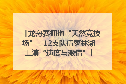 龙舟赛拥抱“天然竞技场”，12支队伍枣林湖上演“速度与激情”