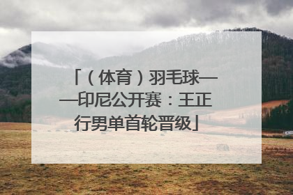 （体育）羽毛球——印尼公开赛：王正行男单首轮晋级