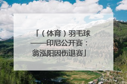 （体育）羽毛球——印尼公开赛：翁泓阳因伤退赛