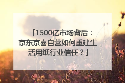 1500亿市场背后：京东京喜自营如何重建生活用纸行业信任？