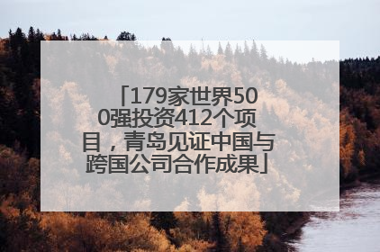 179家世界500强投资412个项目，青岛见证中国与跨国公司合作成果