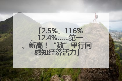 2.5%、116%、12.4%……第一、新高！“数”里行间感知经济活力